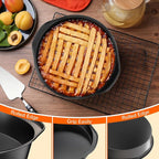 6 Inch Round Cake Pan with Handle, 3PCS Nonstick Cake Pans with 100 PCS Parchment Paper