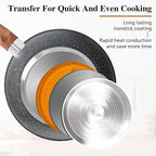 30 Piece Pots and Pans Set Non Stick, Granite Induction Cookware Sets, Nonstick Kitchen Cookware Sets, Non Toxic Cookware Set with Frying Pans and Saucepan, Kitchen Pots and Pans Set, Black