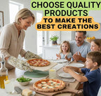 Pizza Stone for Oven and Grill Set - 5PCS Pizza Making Accessories Kit - 15 inch Pizza Stone with Handles, Pizza Peel, Pizza Cutter, Dough Tool - Baking Stone for Bread - Large Rectangular Oven Stones