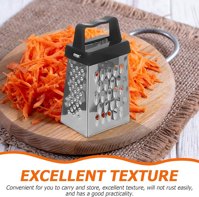 BESPORTBLE 3pcs Stainless Steel Multifunctional Vegetable Slicer with Non-slip Base Mini Cheese Grater and Potato Carrot Shredder for Safe Efficient Kitchen Food Preparation