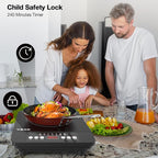 VBGK Single Burner Induction Cooktop,1800W Portable Induction Cooktop,110V Hot Plate with LCD Sensor Touch, 7 Temp Levels up to 518°F, Safety Lock, 4-Hour Timer, 9 Heat-Resistant Cooking