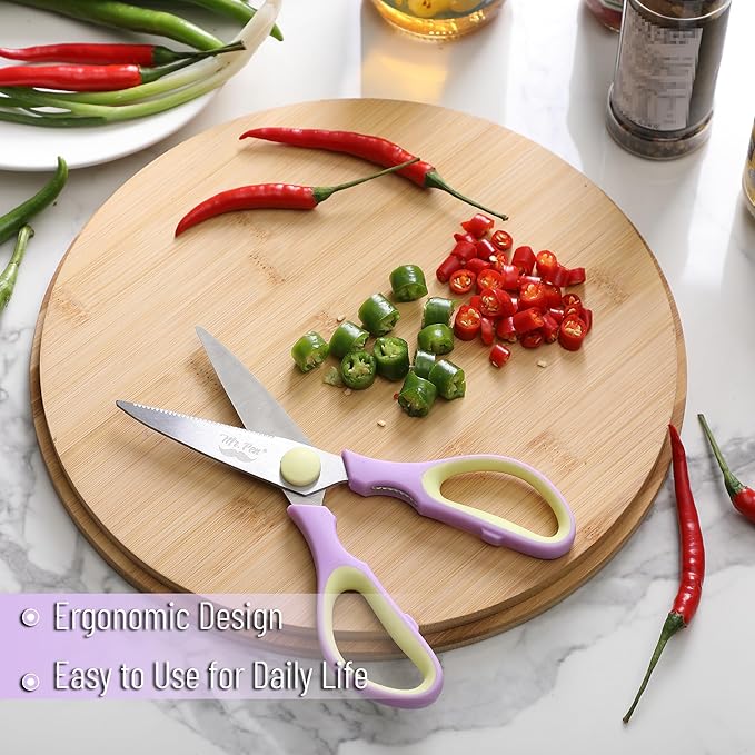 Mr. Pen- All Purpose Kitchen Shears with Protective Sheath, 2pcs, 8 Inch, Dishwasher Safe, Stainless Steel Food Scissors with Micro-Serrated Blades, Soft Grip, Durable Utility Kitchen Shears