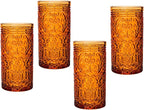 Godinger Jax Highball Beverage Glass Cup Orange Spice – Set of 4
