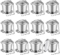 Zopeal 12 Pcs Tea Infuser Stainless Steel Strainer with Extended Chain Hook and Saucer Loose Leaf Steeper Fine Mesh Ball Tea Filter for Brew Spices Seasonings Fits Cup Mug Bottle (Medium)