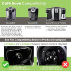 2-Item Bundle: 4-Pack Cafe Save 1-Stream Reusable K Cup Coffee Filters + EZ-Scoop 2 Tbsp Scoop with Integrated Funnel, Refillable Pod Capsule For Use with Keurig & Select Single Cup Coffee Maker