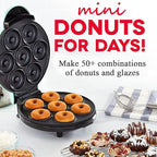 Mini Donut Maker,Electric Mini Doughnut Maker Machine, Makes 7 Mini Donutss, Non-Stick Mini Donut Machine, Easy Clean Doughnuts Maker Kit red (Pink)
