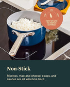 Caraway Nonstick Ceramic Sauce Pans with Lids (3 qt & 1.75 qt) - Non Toxic, PTFE & PFOA Free - Oven Safe & Compatible with All Stovetops (Gas, Electric & Induction) - Marigold