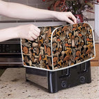 JEOCODY Mushroom Print Toaster Cover - Bread Maker Cover with Handle for Kitchen, Washable and Dust Protection