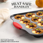 Tiawudi Mini Muffin Pan, 24 Cavity Cupcake Pan, Nonstick Baking Pan, Heavy Duty Small Muffin Tin with Silicone Grip Handles