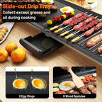 Costzon 39.5" Electric Griddle, 1400W Nonstick Extra Large Griddle, Long Table Top Grill w/4-Level Temp & Drip Tray, Indoor Outdoor Cooking Plates Teppanyaki Grill for Pancake, BBQ, Camping Gatherings
