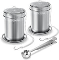 House Again Tea Infuser (2 Pack with Scoop), Extra Fine Mesh Tea Infusers for Loose Tea, 18/8 Stainless Steel Tea Strainer with Extended Chain Hook, Tea Steeper for Brew Tea, Spices & Seasonings