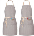 BeLuyi 2 Pack Adjustable Bib Apron with 2 Pockets Chef Cooking Kitchen Restaurant Aprons for Women Men