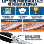 Stainless Steel Rib Membrane Removal Tool, Glue-Free Full-Wrap Anti-Slip Grip, Dishwasher Safe Rib Prep Tool For Barbecue Grilling Accessories