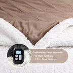 Electric Heated Blanket Full Size - 72"x84", Soft Flannel Heating Blanket, 10 Heating Levels, 1-12 H Auto Shut Off, Breathable Warm and Washable for Bed, Light Brown