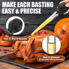 SCHVUBENR Large Turkey Baster with Cleaning Brush - Premium Baster Tool for Cooking - Easy to Use & Clean - Powerful Bulb Baster Syringe - Dishwasher Safe - Thanksgiving, Christmas Essentials - Black