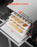 VEVOR Commercial Convection Oven, 4.24 cu.ft Countertop Oven for Full-Size Pans, Electric Convection Ovens with 4 Racks, 360° Hot Air Circulation, for Bakery, Restaurant & Pizza Shop (208-240V 5000W)