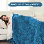 Electric Heated Blanket Full Size - 72"x84", Soft Flannel Heating Blanket, 10 Heating Levels, 1-12 H Auto Shut Off, Breathable Warm and Washable for Bed, Lake Blue