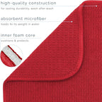 S&T INC. Dish Drying Mat XL, 18” x 24”, Absorbent Microfiber Kitchen Counter Mat, Dish Drying Pad for Dishes, Utensils, Pots and Pans, Extra Large, Red