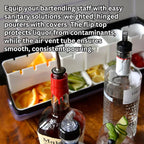 Tablecraft Wine Liquor Bottle Pourers, Hinged Flip Cap Jet Pourer, Dispenser Bar Tool for Controlled Pouring of Alcohol Drinks and Shots, Foodservice Jet Spout with Flip Cap for Bars, 12 Pieces