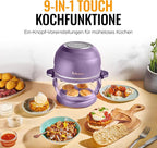Non Toxic Air Fryer™ Pro | 9-in-1 Glass Air Fryer | Self-Cleaning | 5 Quart | Rotisserie and Tumbler | 400F Vortex For Even Cooking, BPA-Free Teflon Free, Recrisp, Roast, Bake, Lavender