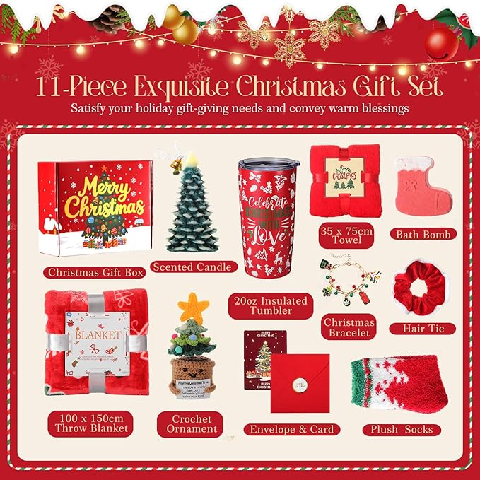 Christmas Gifts for Women 2025 - Christmas Gift Baskets for Women Mom Wife Grandma Daughter Sisters Girlfriend Friends Coworkers Teacher Nurse Her, Christmas Gift Sets Christmas Gifts Boxes for Her