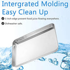 Baking Sheets Set of 5, Bastwe Stainless Steel Baking Pan Tray Cookie Sheet, Size 10 x 8 x 1 inch, Non Toxic & Healthy, Rust Free & Easy Clean