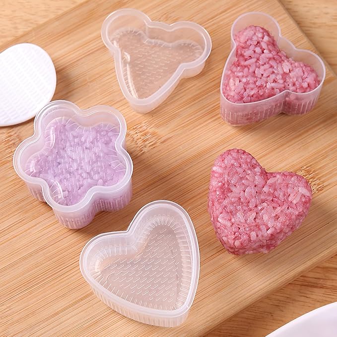 3 Pack Rice Ball Mold, Sushi Mold Diy Sushi Cooking Tools For Japanese Boxed Meal Children Bento,Kitchen Tools Sushi Plates Rice Ball Mold Non Stick Sushi Rice Making Kit (Transparent, Bear)