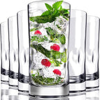 Bravario Unbreakable Plastic Drinking Glasses 17 oz | Dishwasher Safe Shatterproof 100% Tritan Water Tumblers | BPA Free Reusable Outdoor Highball Drinkware | Set of 6