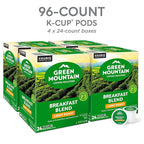 Green Mountain Coffee Roasters Breakfast Blend Single-Serve Keurig K-Cup Pods, Light Roast Coffee, 96 Count