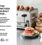 Waring Commercial WCT805 4-Slice Heavy Duty Commercial Pop-Up Bread/Bagel Toaster, 208V, 2800W, 6-20 Phase Plug