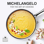 MICHELANGELO 2 Quart Saucepan with Lid, Nonstick Sauce Pan with Healthy Coating, Granite Sauce Pan with Stainless Steel Handle, 2 Qt Saucepan Induction Compatible, Gray