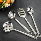 18/8 Stainless Steel Cooking Utensils Set, Spatula Set Kitchen Wok Utensils Set, Include Soup Ladle,Spaghetti Server,Slotted Spatula Turner,Skimmer(Dishwasher Safe, Mirror Polished)