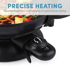 Aroma Housewares AEW-307 Electric Wok, 5 Qt, Black.