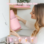 BRIOBITE Soft Serve Ice Cream Maker Machine – Rechargeable Compact for Homemade Gelato,Sorbet & Frozen Yogurt, Stylish Pink Design,Perfect for 1-2 Servings,Best Gift for Couples & Families