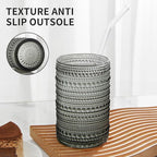 HomeVogue Hobnail Drinking Glasses Set of 6,15 oz Vintage Glassware Set Cocktail Glass Set, Embossed Grey Water Tumbler,for Beer, Whiskey,Juice and Various Mixed Drinks (15OZ Grey)