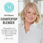 Martha Stewart 50oz Countertop Blender, Smoothie, Margarita & Ice Crushing Blender, BPA-Free Pitcher, 3 Speeds, 5 Presets, Auto-Clean Function, Dishwasher Safe, Stainless Steel Blades, Caviar Gray