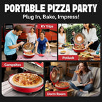 PIEZANO Crispy Crust Pizza Oven by Granitestone – 12 Inch Electric Pizza Oven Indoor Countertop Maker with Ceramic Stone Heats up to 800˚F for Delicious Stone Baked Pizzeria Style Pizza at Home