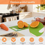 Luckyiren Cutting Board Set of 4, 11.4" x 7.5" x 0.1", Red Green Yellow White, Plastic Kitchen Cutting Boards with Juice Groove & Handle Hole, Lightweight & Dishwasher Safe