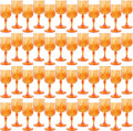 Plastic Wine Glasses, Plastic Goblets Vintage Style Cordial Unbreakable Drinking Glasses, Reusable Drinkware for Wedding Reception, Grand Event Party Supplies (48, Pumpkin orange)