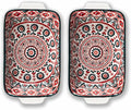 Au Gratin Baking Dish, Single Serving Dish Set of 2 with Handle, Ceramic Casserole Dish for Oven, Vintage Bohemian Bakeware for Fruit, Salads, Desserts, 8.8 Inch, Small Individual (Rectangular)