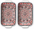 Au Gratin Baking Dish, Single Serving Dish Set of 2 with Handle, Ceramic Casserole Dish for Oven, Vintage Bohemian Bakeware for Fruit, Salads, Desserts, 8.8 Inch, Small Individual (Rectangular)