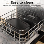 18Qt Roaster Oven Buffet with Self-Basting Lid, 1450W Stainless Steel Electric Turkey Roaster Oven with Cool-Touch Handles, Removable Pan and Rack, Black