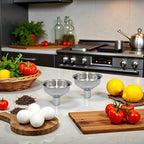 2Pcs Stainless Steel Strainer Funnel Hip Flasks Pot Wine Filler for Transferring of Liquid, Dry Ingredients and Powder Useful and Deft Kitchen and Dining Tools, Funnels, Specialty Tools and Gadgets