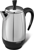 Farberware Electric Coffee Percolator,Stainless Steel Basket,Automatic Keep Warm,No-Drip Spout,8 Cup,(Pack of 6)