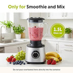 Simple Deluxe Food Processor Blender Combo, 300W Electric Kitchen Appliance with 1.5L Glass Jar, 6-Cup Chopper for Dough Meat Slicing Puree, Dual Speeds & Safety Lock, Black & Silver