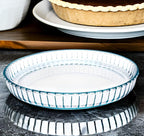 Pie Plate 10.5 Inch, Oven Glass Pie Pan for Baking Pie Crust, Pie Dish with Rippled Edge, Clear Baking Pan