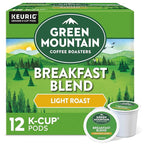 Green Mountain Coffee Roasters Breakfast Blend Single-Serve Keurig K-Cup Pods, Light Roast Coffee, 12 Count