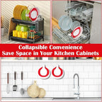 Collapsible Colander - Small Strainer Basket, Side-Drain Design, Dishwasher Safe Food Strainer for Pasta, Fruits, Vegetables