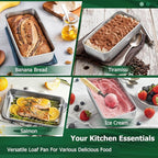 TeamFar Loaf Pans for Baking, 9 × 5 Inch Stainless Steel Loaf Bread Pans Tins for Homemade Bread/Brownies, Healthy & Sturdy, Oven & Dishwasher Safe - Set of 8