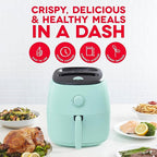 Dash Tasti-Crisp™ Air Fryer - AirCrisp® Technology - Compact Design with Adjustable Temperature Control - Nonstick Fry Basket & Auto Shut-Off Feature - 6 Quarts - Aqua